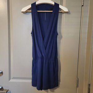 BCBG Max Azria Dark Cobalt One Piece Sleeveless Shorts Romper - S